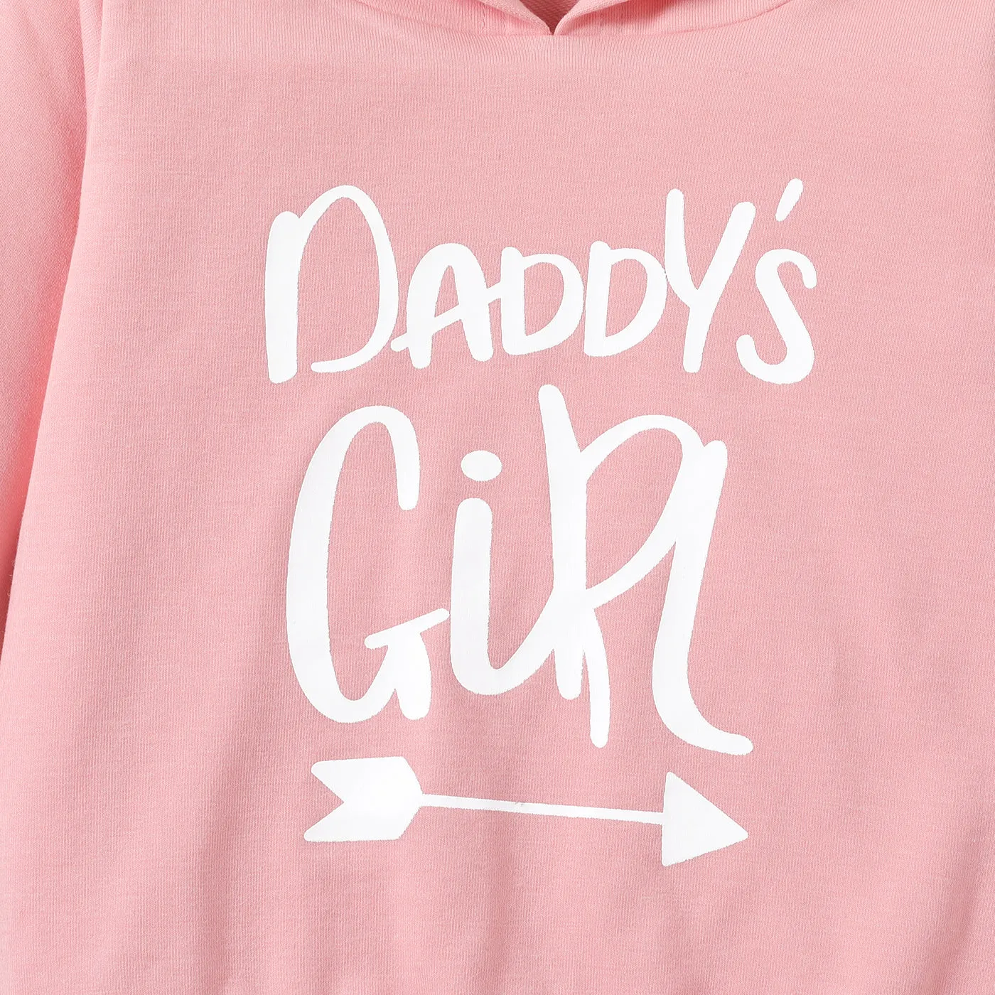 100% Cotton Letter Print Solid Long-sleeve Hooded Baby Sweatshirt