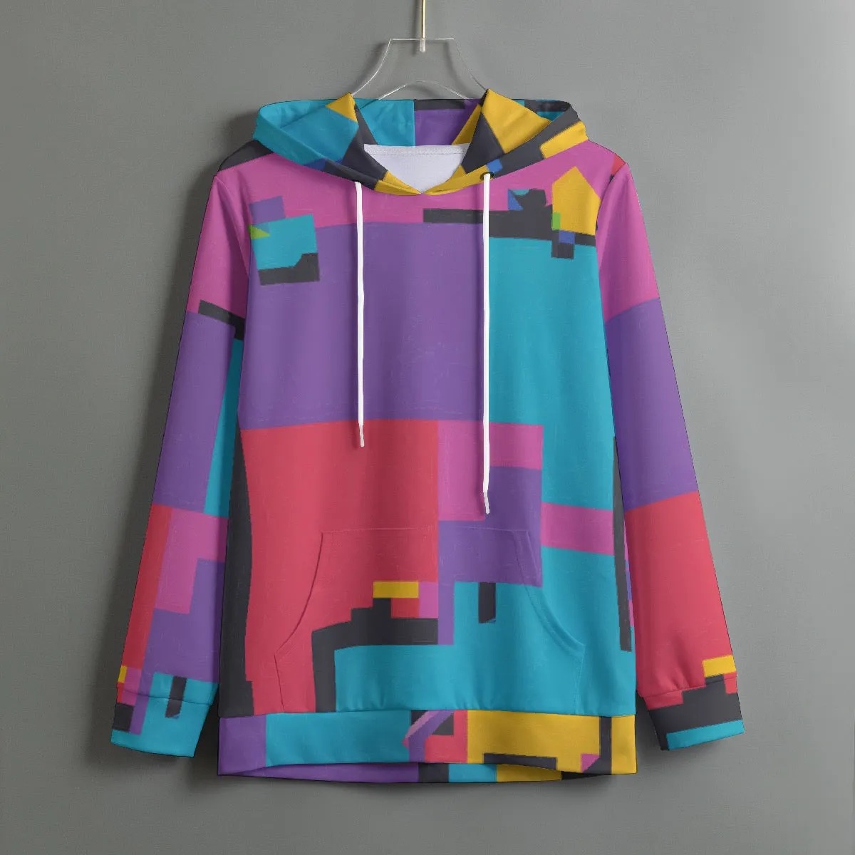 181. . All-Over Print Women's Pullover Hoodie With Drawstring multicolored print