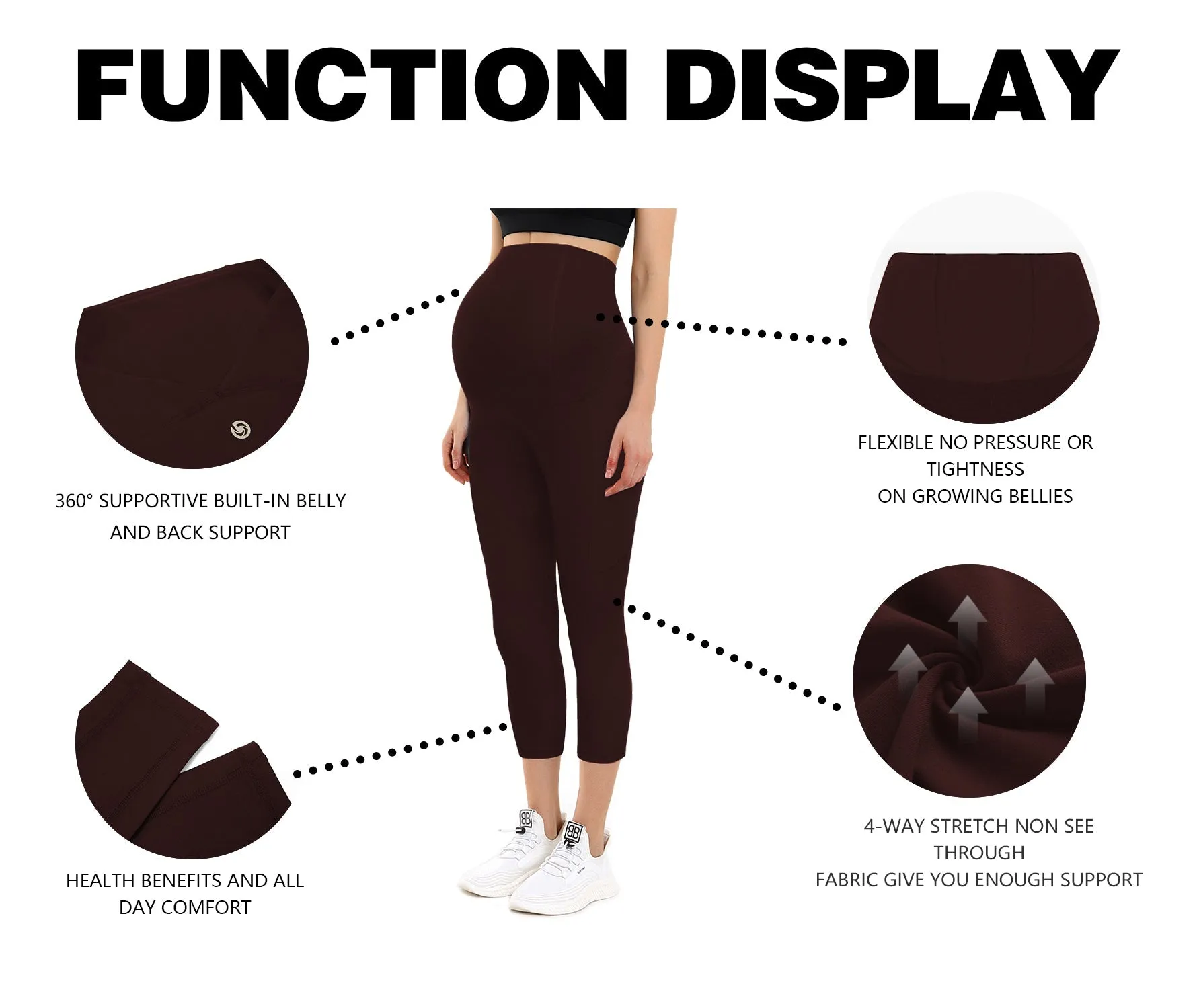 22" Side Pockets Maternity Jogging Pants mahoganymaroon_Jogging