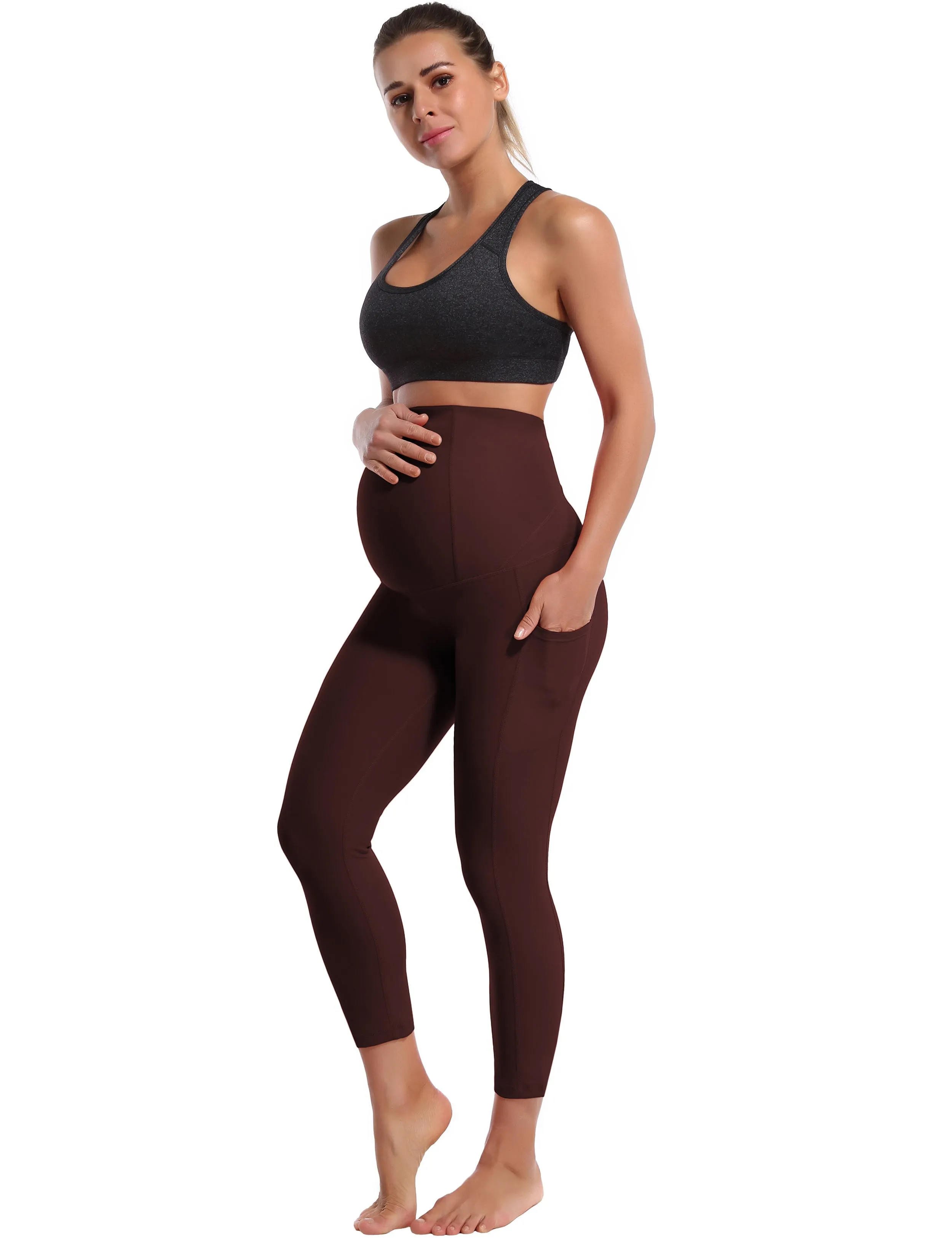 22" Side Pockets Maternity Jogging Pants mahoganymaroon_Jogging
