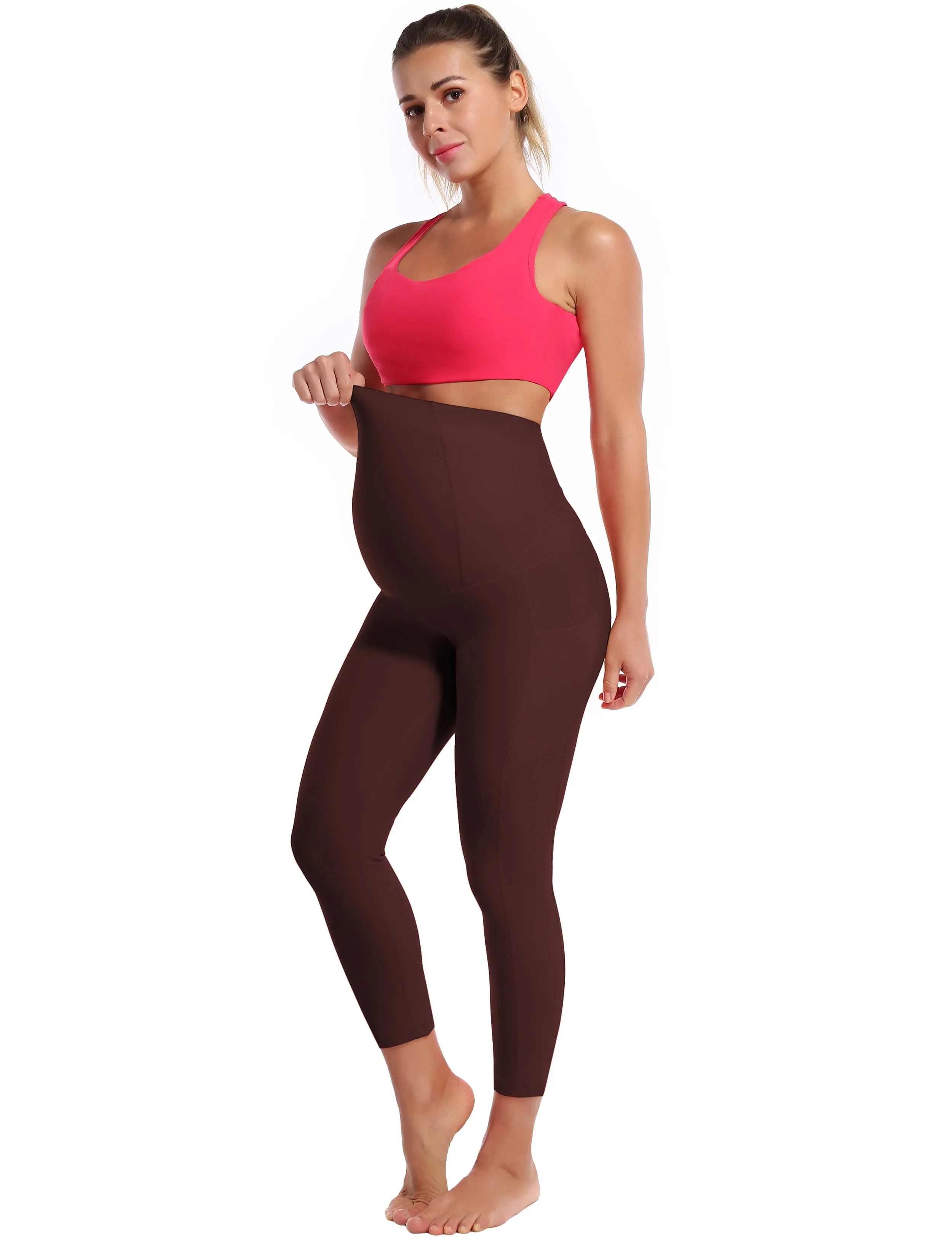 22" Side Pockets Maternity Jogging Pants mahoganymaroon_Jogging