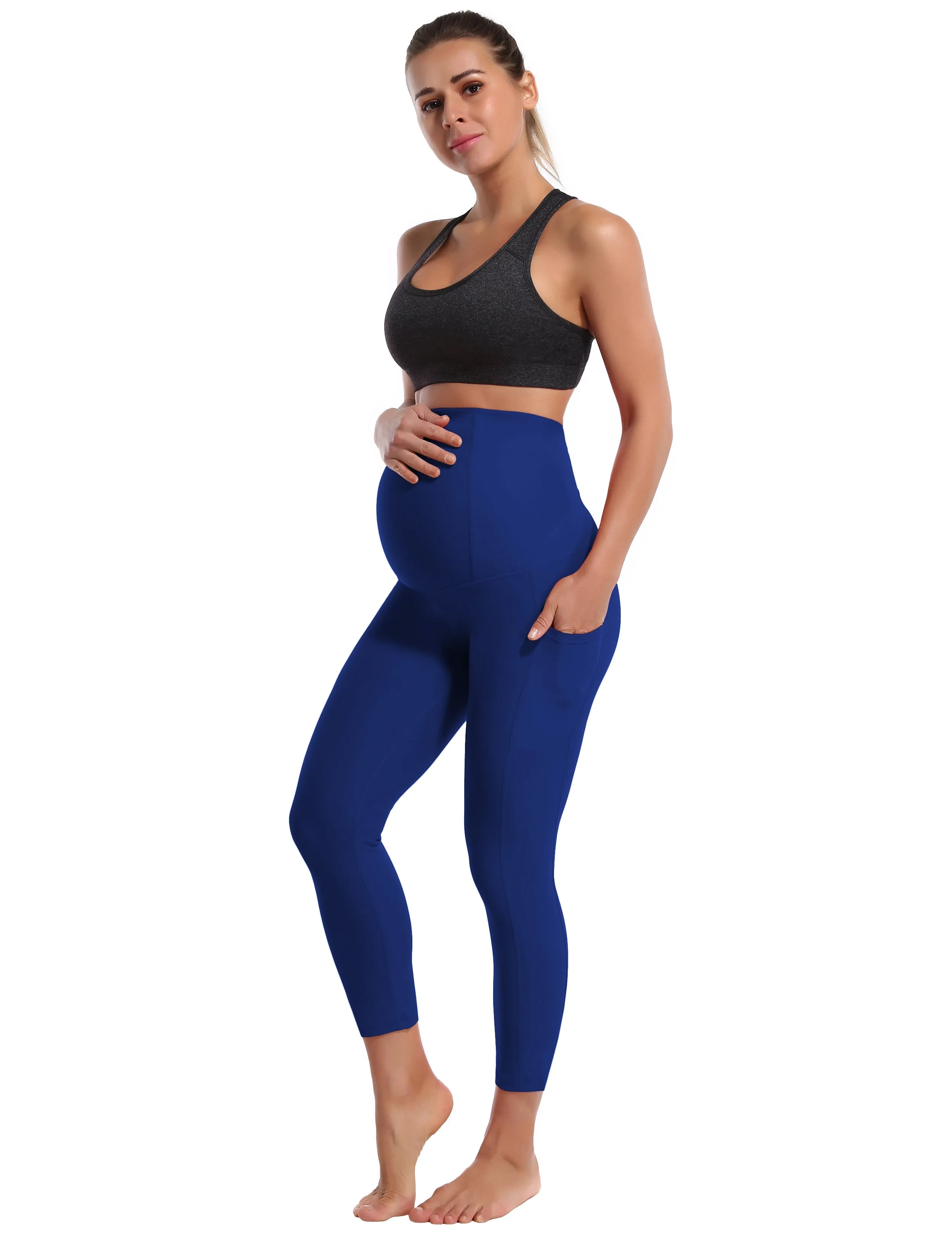 22" Side Pockets Maternity Jogging Pants navy_Jogging