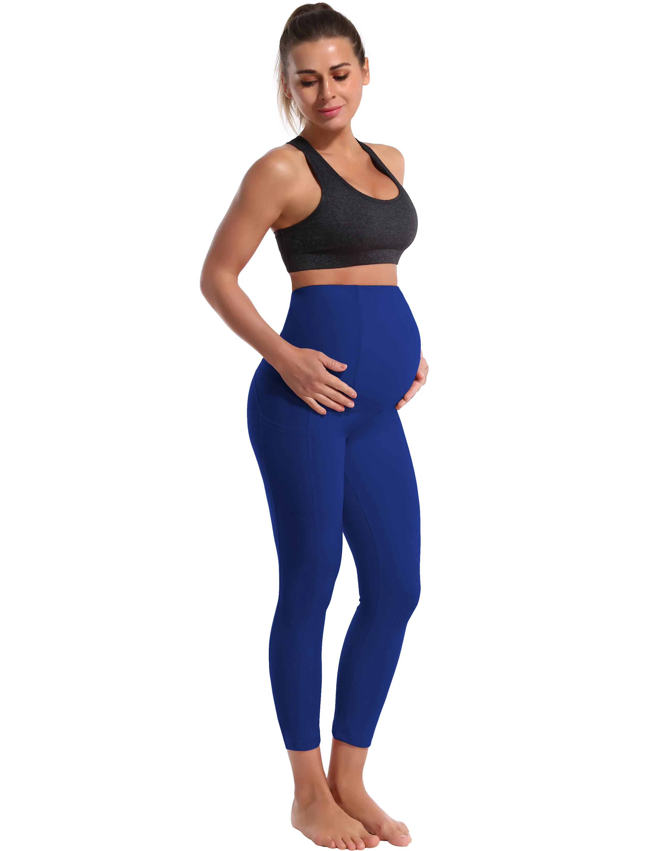 22" Side Pockets Maternity Jogging Pants navy_Jogging