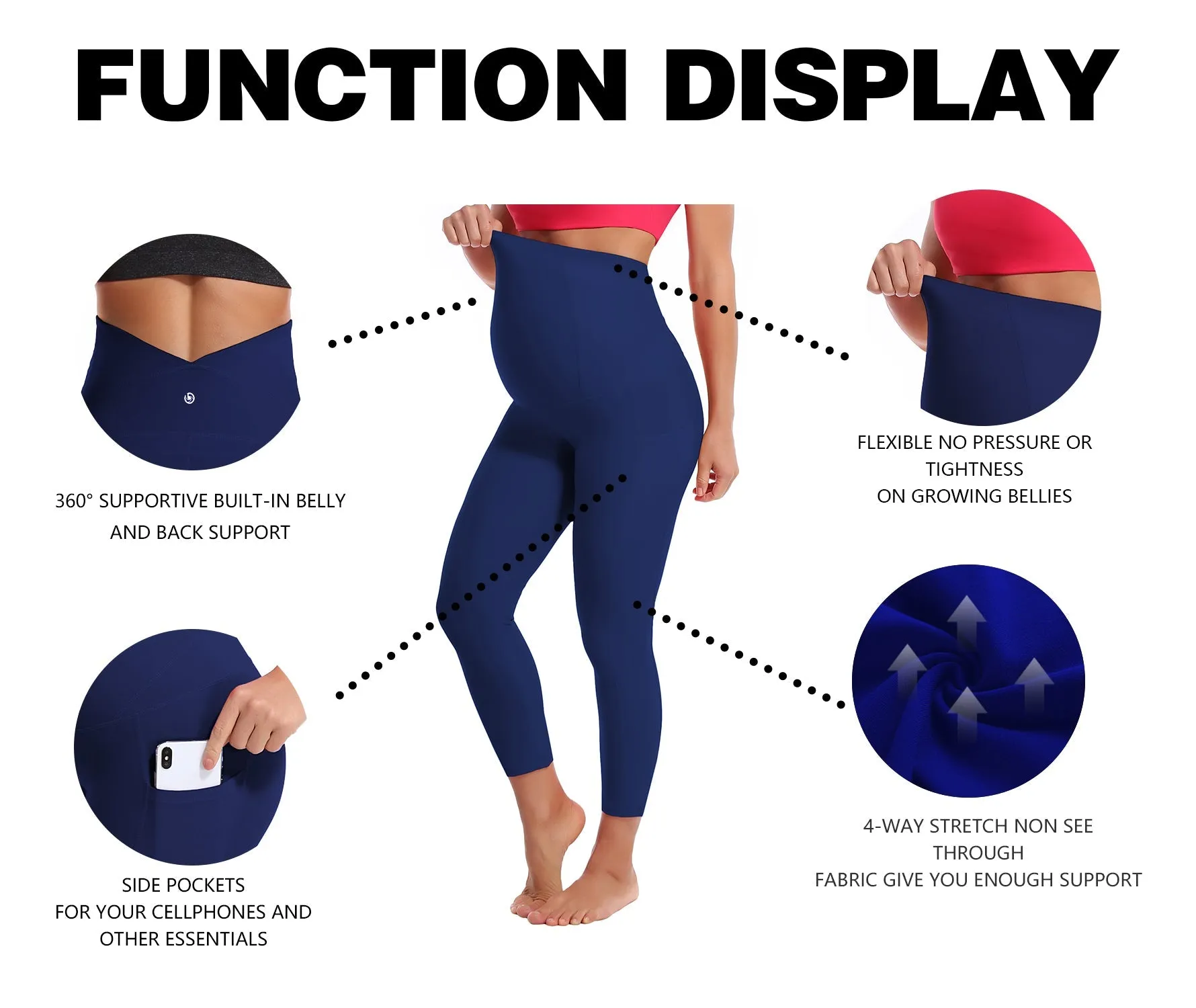 22" Side Pockets Maternity Jogging Pants navy_Jogging