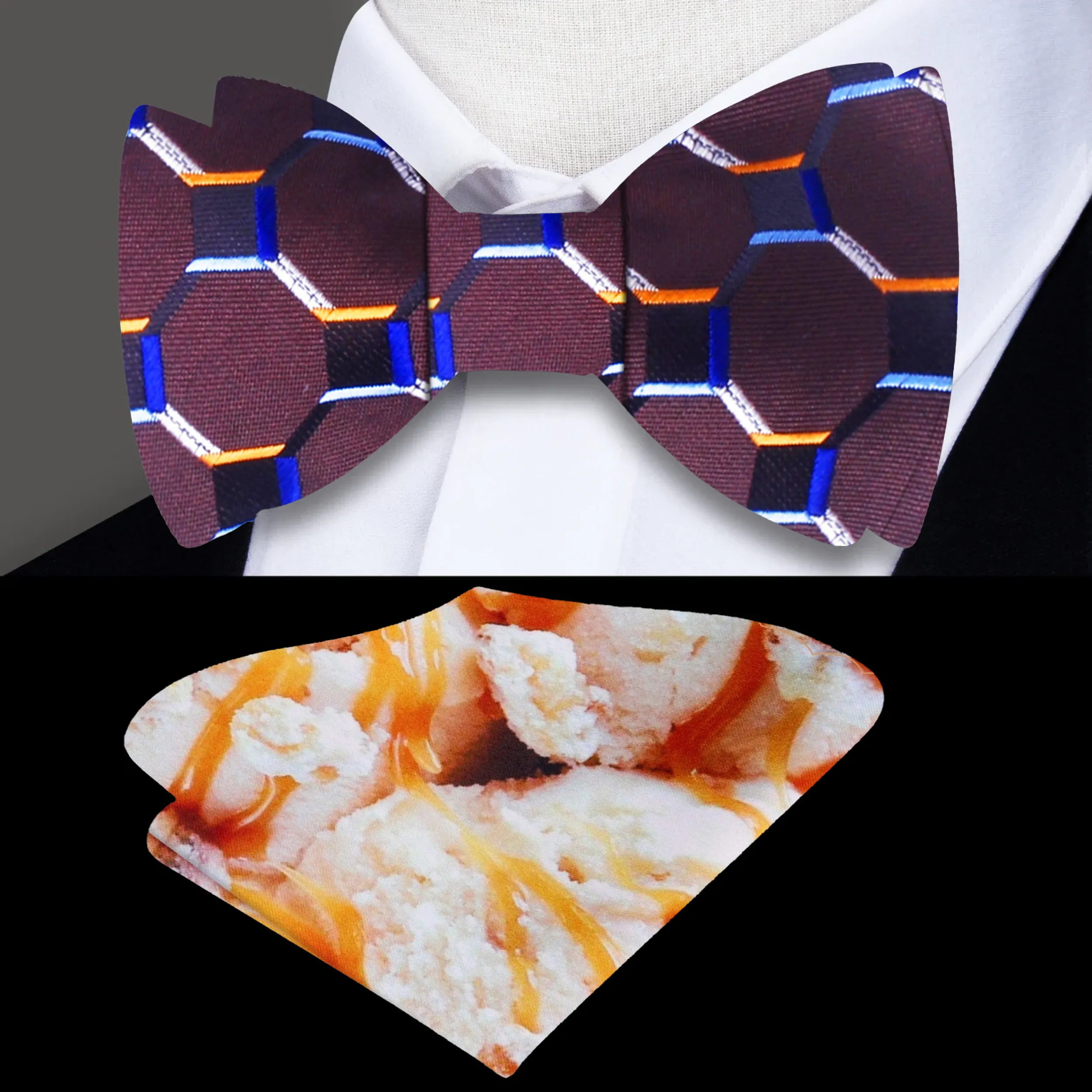 3D Honeycomb Self-Tie Bow Tie