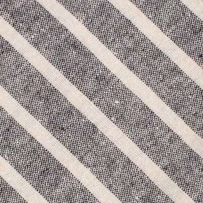 Adana Black Chalk Stripe Linen Diamond Self Bow Tie