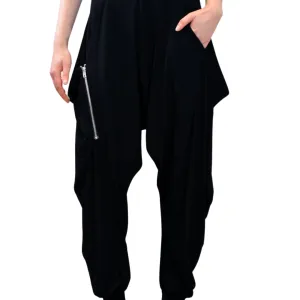 Angle Zipper Pant - Black Solid