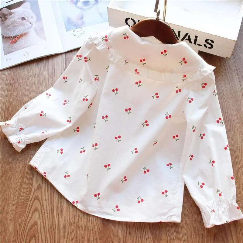 Baby/Toddler Girl Fruits Print Long Sleeve Dress Shirt (3 Designs)