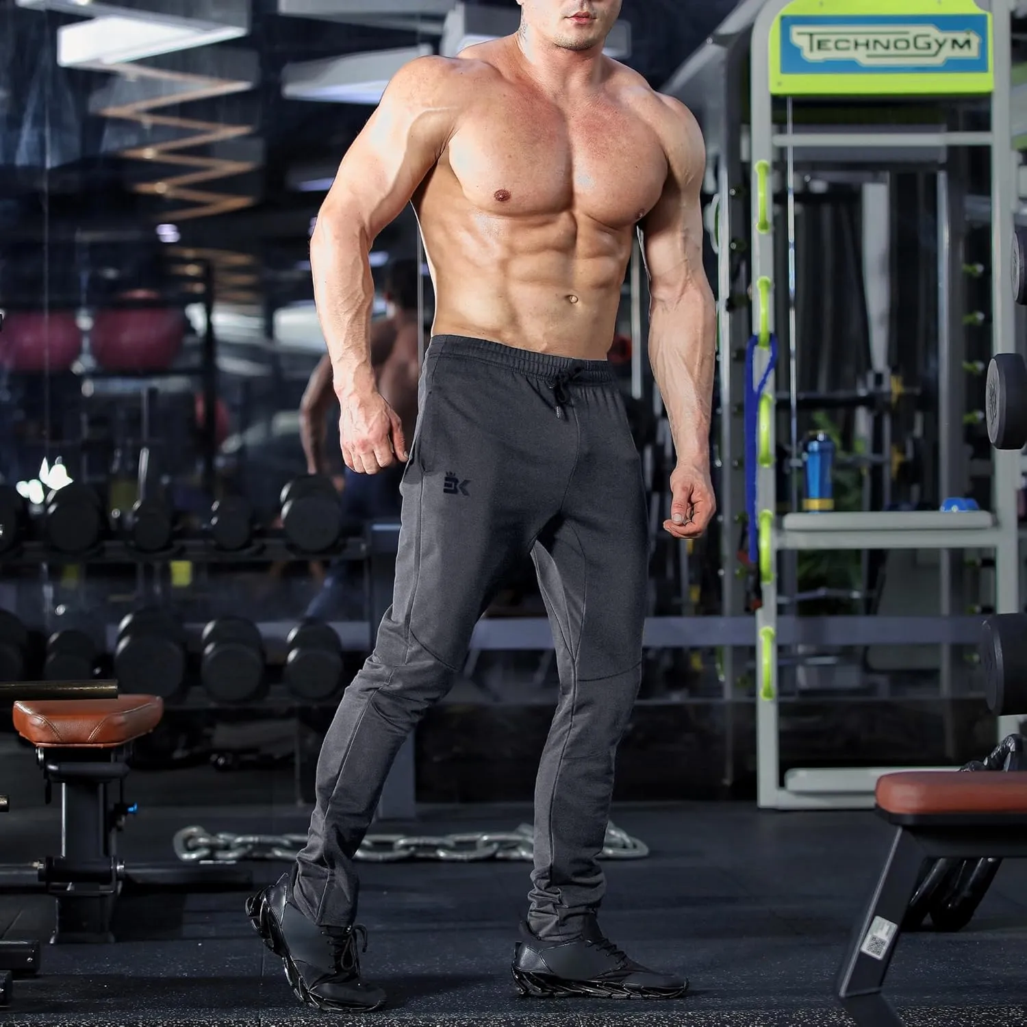 BROKIG Mens Leglock Gym Jogger Sweat Pants Ankle Zip,Workout Sweatpants Athletic Tapered Jogging Pants with Pockets