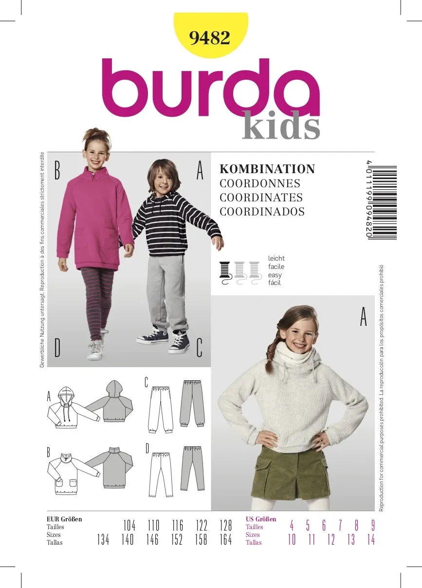 Burda Pattern 9482 Coordinates (4-14)