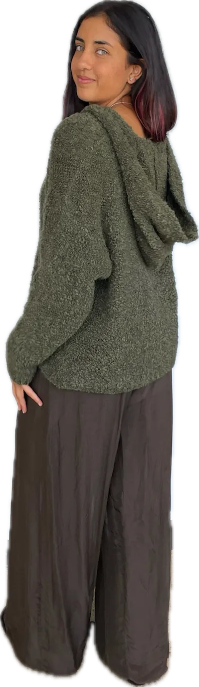 Button Down Cardigan/Sweater with Hood