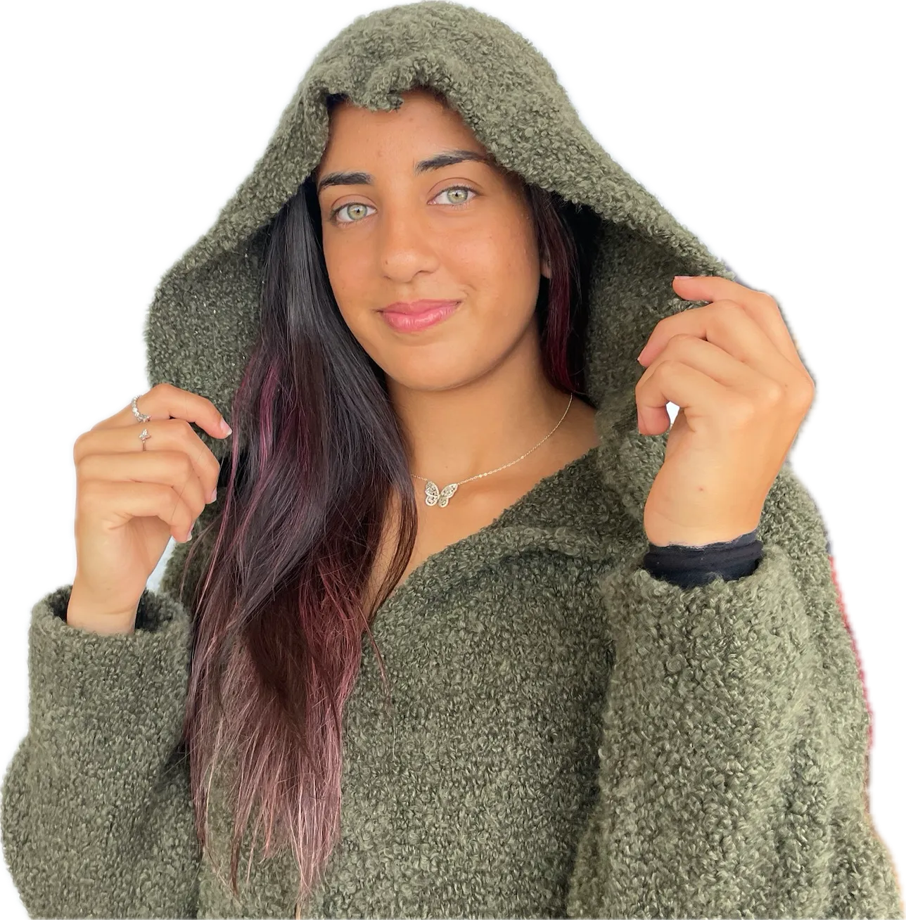 Button Down Cardigan/Sweater with Hood