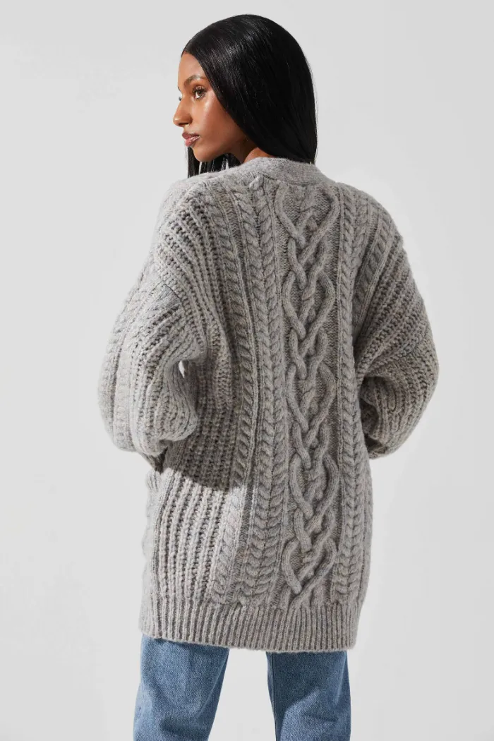 Charli Cable Knit Oversized Cardigan