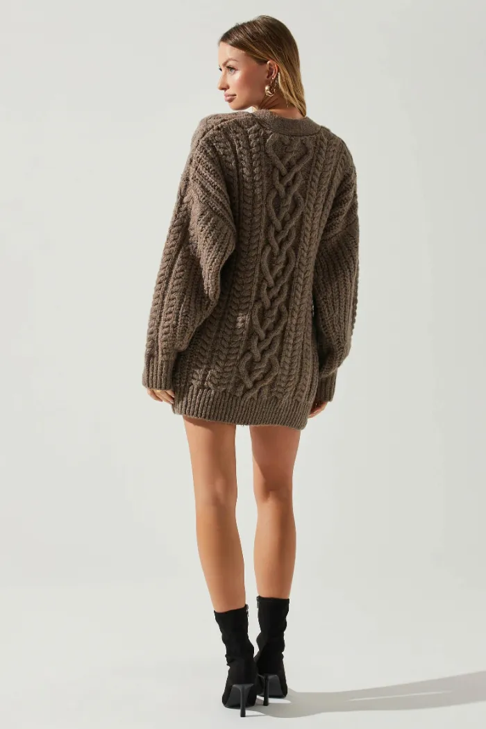 Charli Cable Knit Oversized Cardigan