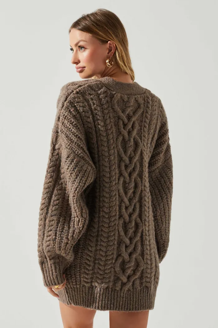 Charli Cable Knit Oversized Cardigan