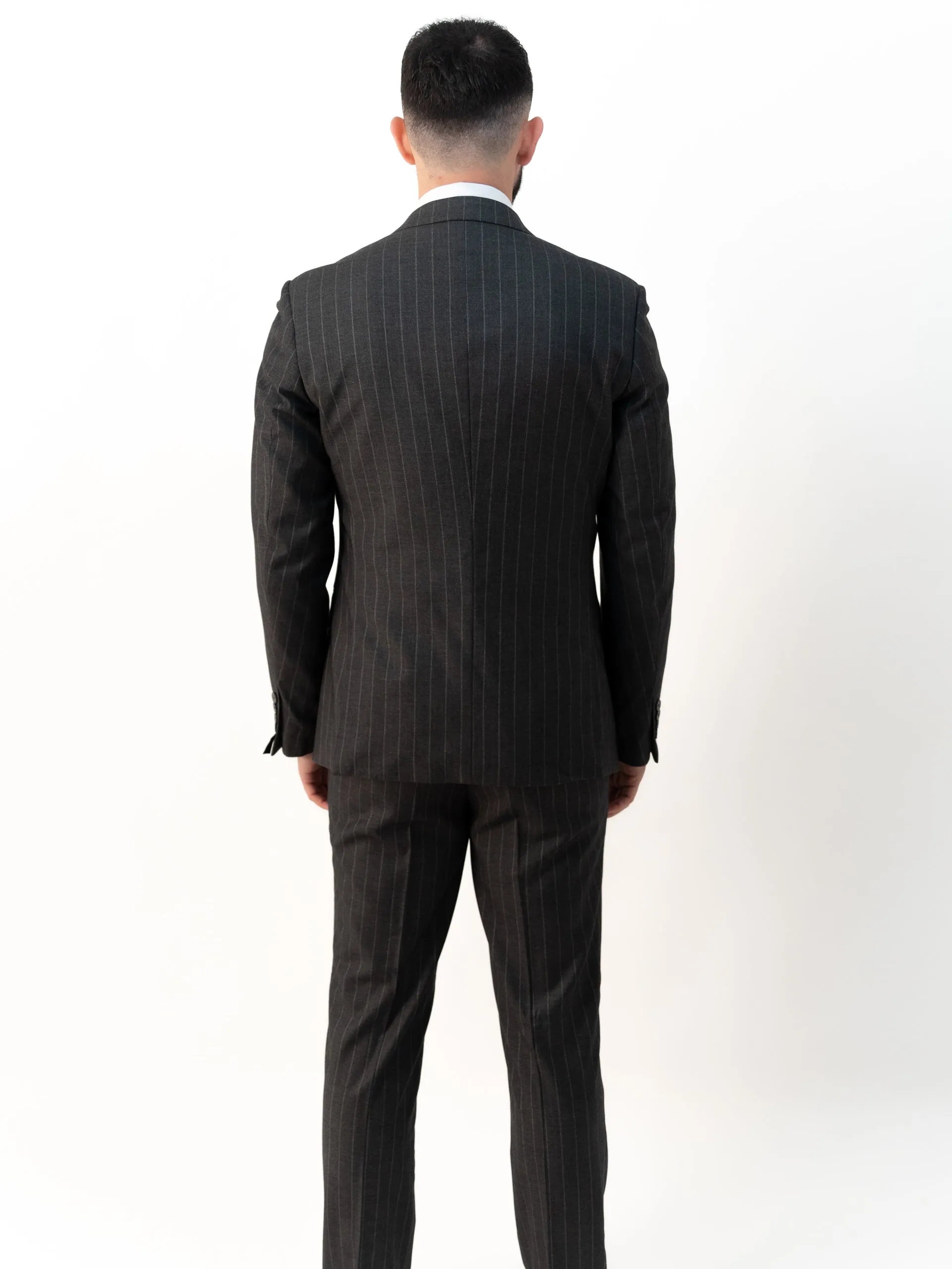 Connor Grey Pinstripe Double Breasted Two Piece Suit