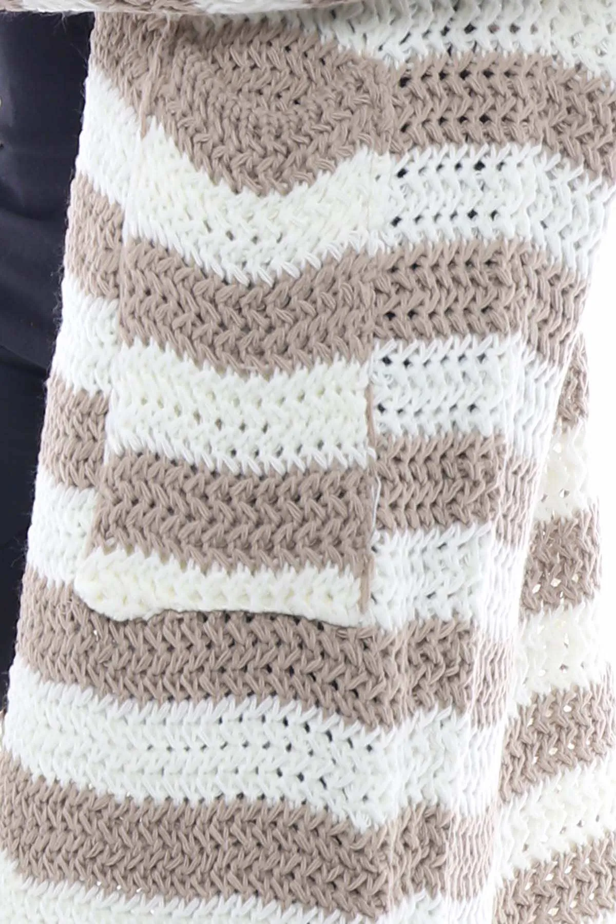 Eldora Long Stripe Knitted Cardigan Mocha