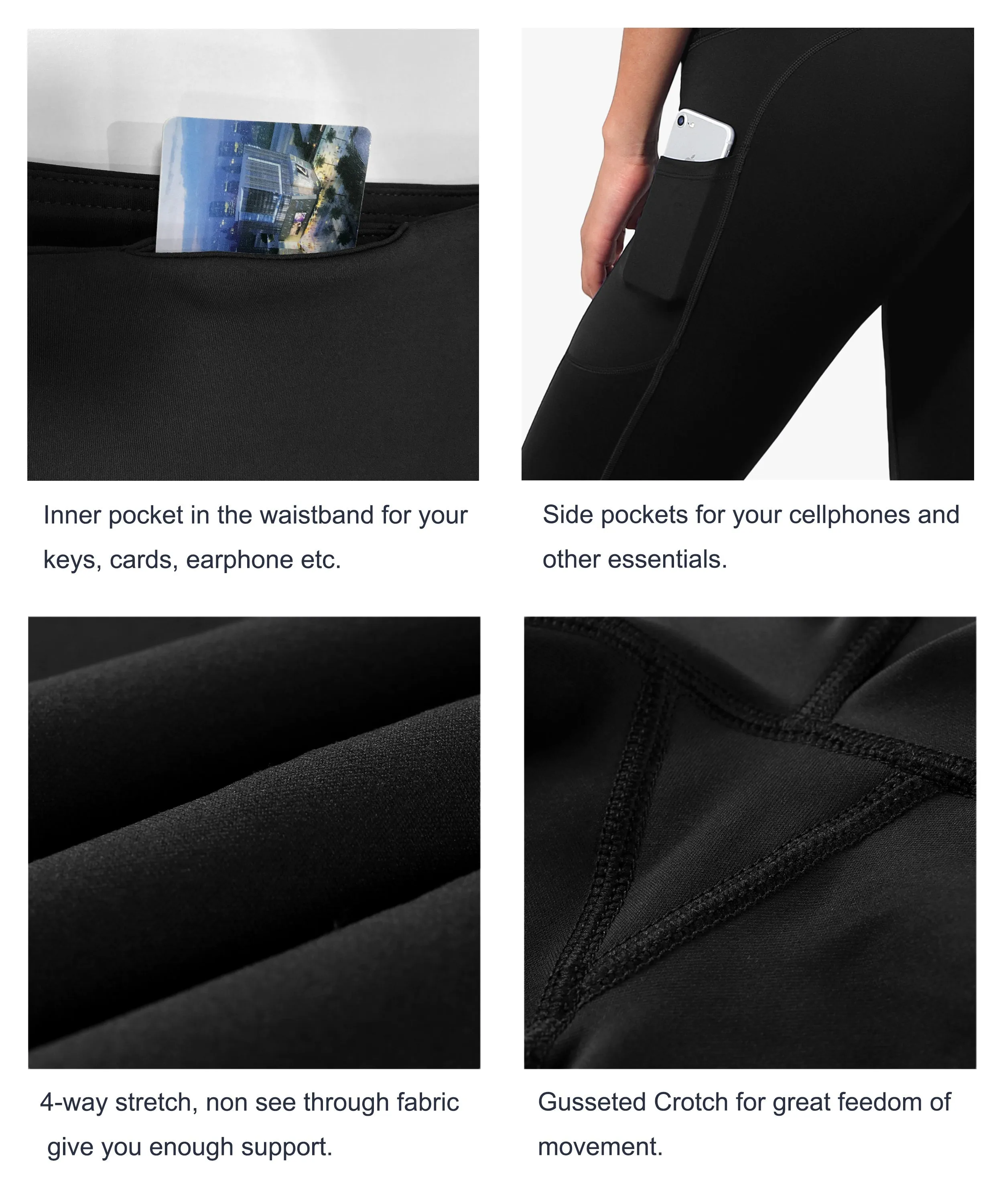 Hip Line Side Pockets Jogging Pants black_Jogging