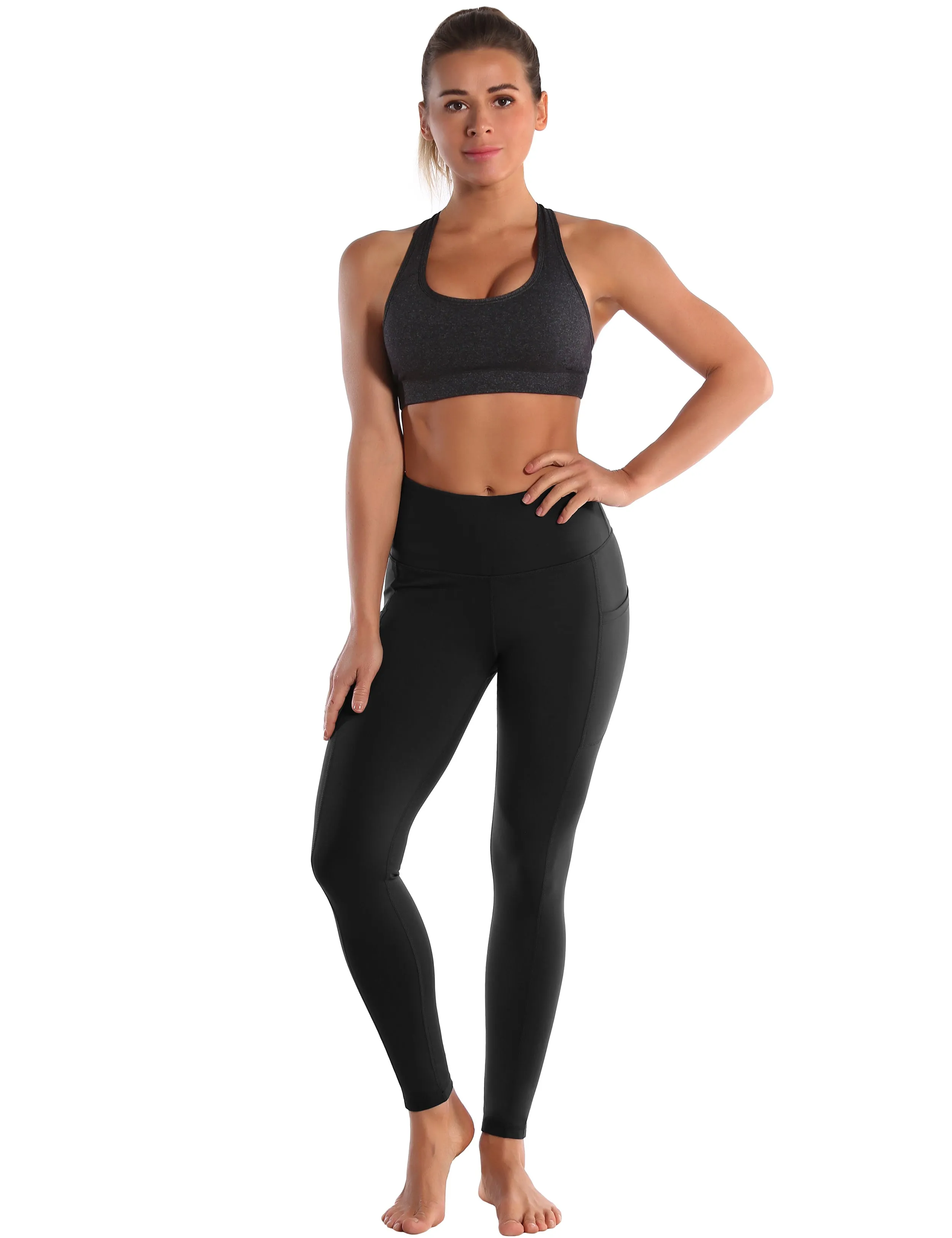 Hip Line Side Pockets Jogging Pants black_Jogging