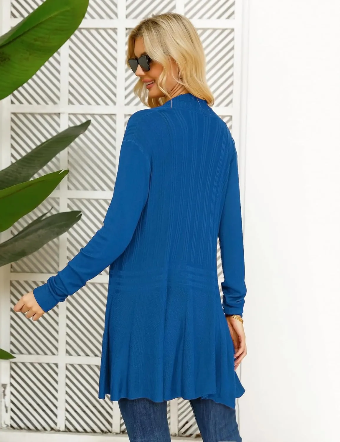 iClosam Women Open Front Cardigans Long Sleeve Lightweight Knit Cardigan Sweater