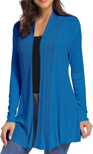 iClosam Women Open Front Cardigans Long Sleeve Lightweight Knit Cardigan Sweater