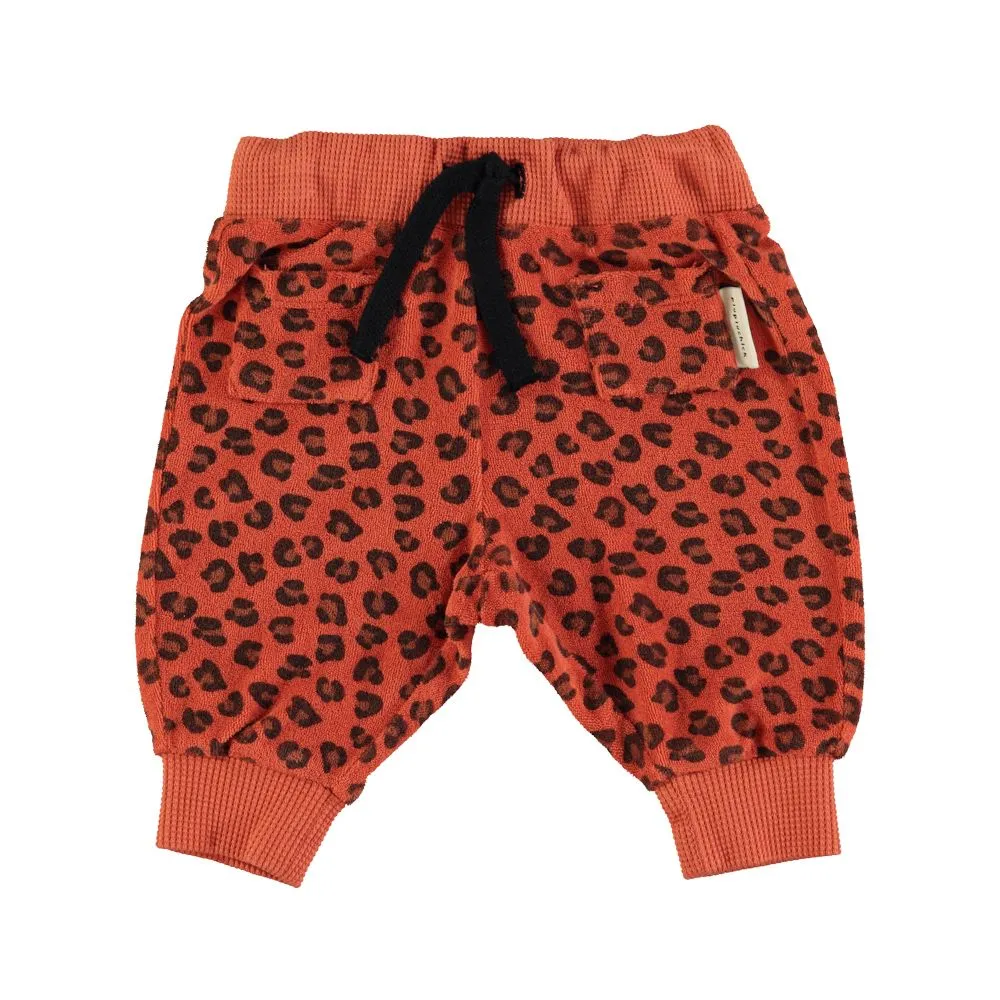 Jogging Pants in Terracotta w/ Animal Print