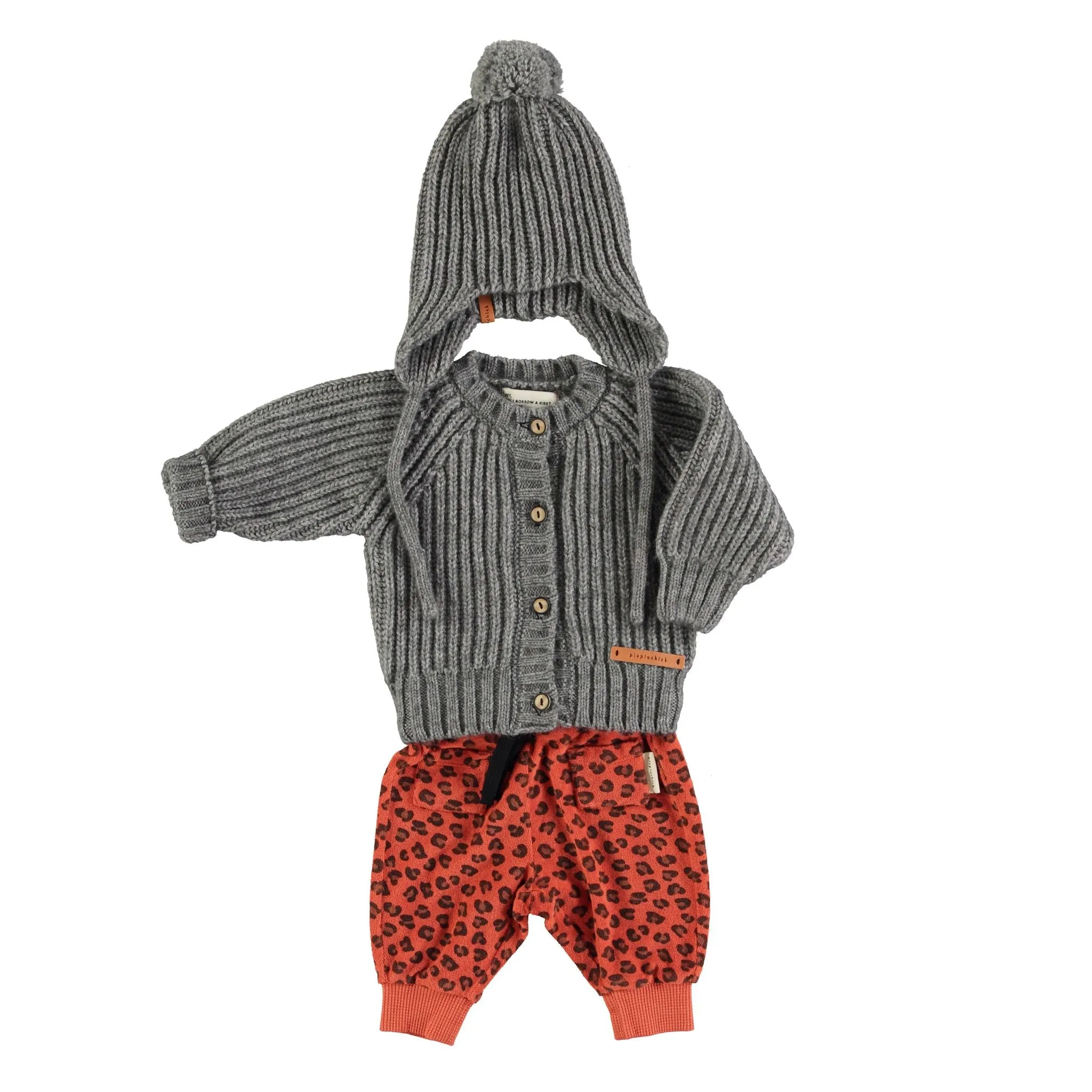 Jogging Pants in Terracotta w/ Animal Print