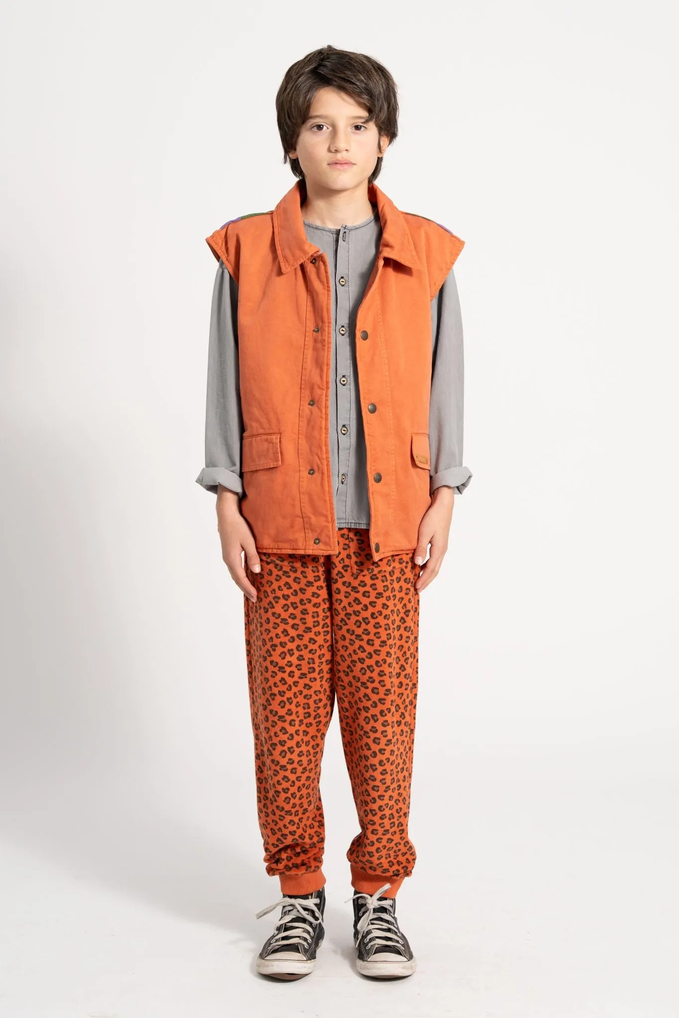 Jogging Pants in Terracotta w/ Animal Print