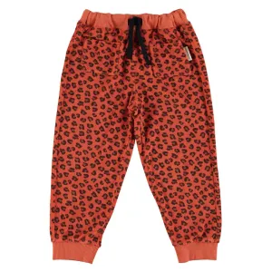 Jogging Pants in Terracotta w/ Animal Print