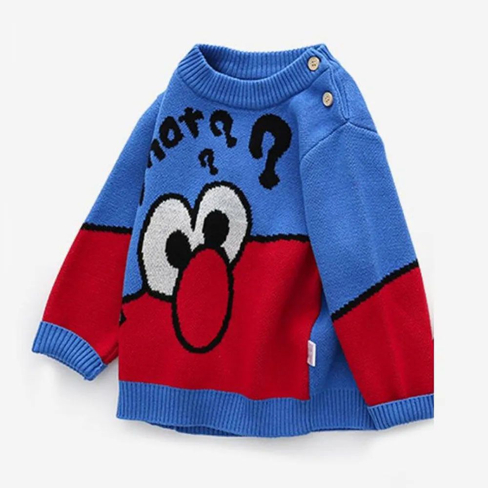 Little Surprise Box Blue Monster Theme Cardigan/Warmer/Sweater for Toddlers & Kids