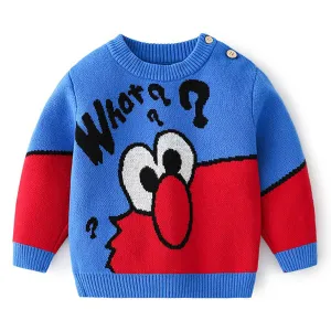 Little Surprise Box Blue Monster Theme Cardigan/Warmer/Sweater for Toddlers & Kids