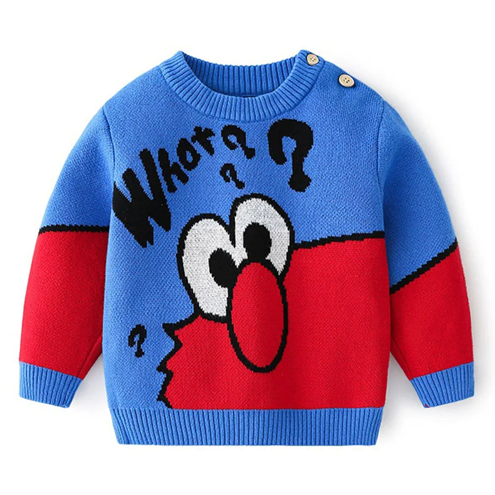 Little Surprise Box Blue Monster Theme Cardigan/Warmer/Sweater for Toddlers & Kids