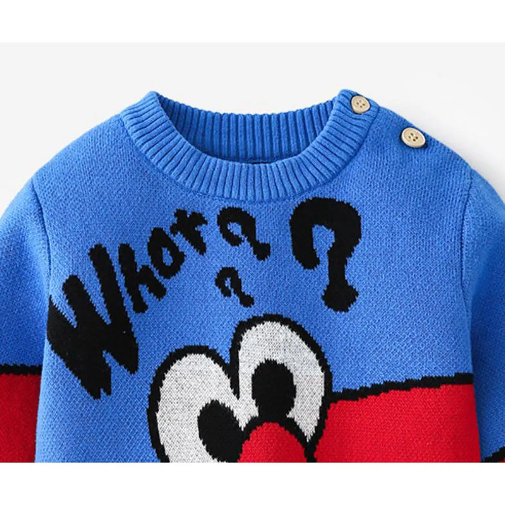 Little Surprise Box Blue Monster Theme Cardigan/Warmer/Sweater for Toddlers & Kids