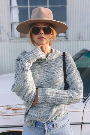 Melange Slouchy Boat Neck Sweater