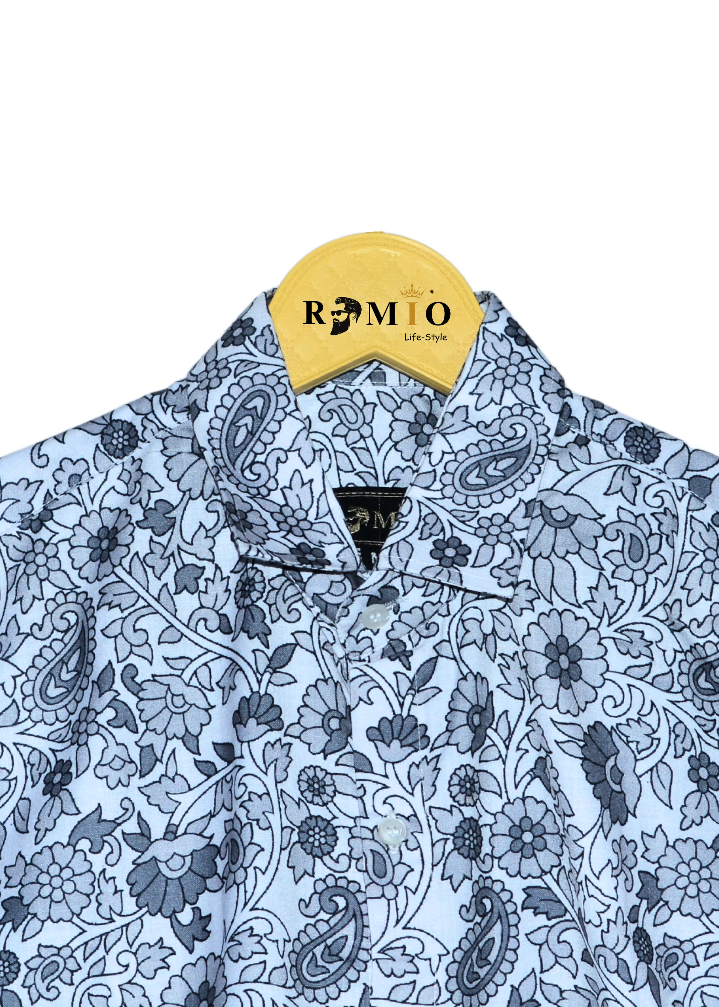 Men Regular Fit Printed Spread Collar Casual Half Sleev Shirt (f20)