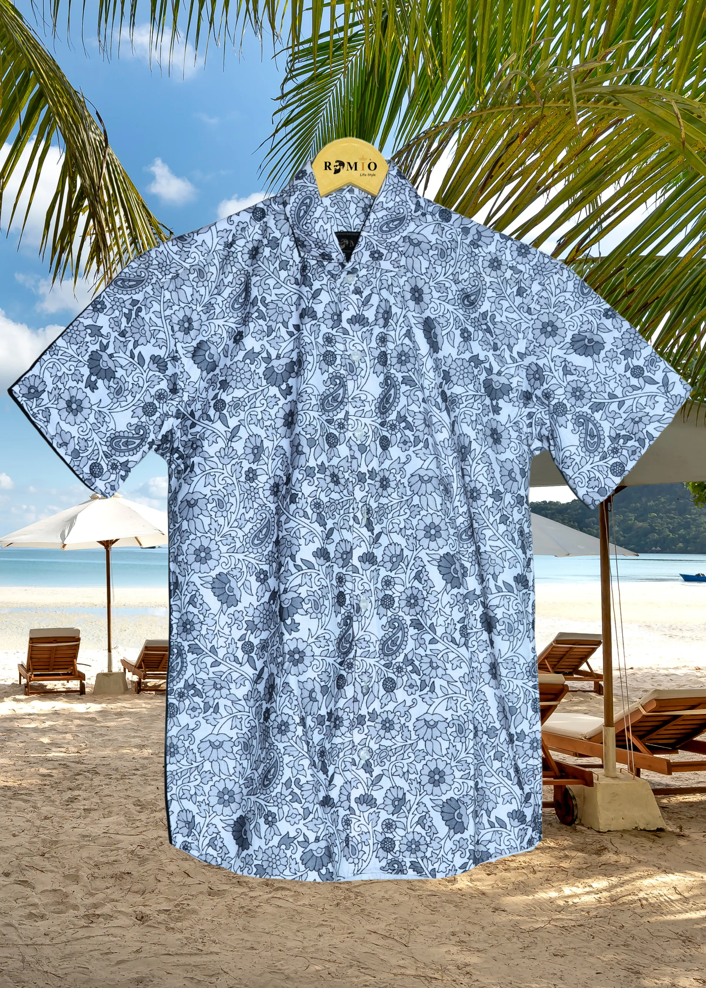Men Regular Fit Printed Spread Collar Casual Half Sleev Shirt (f20)