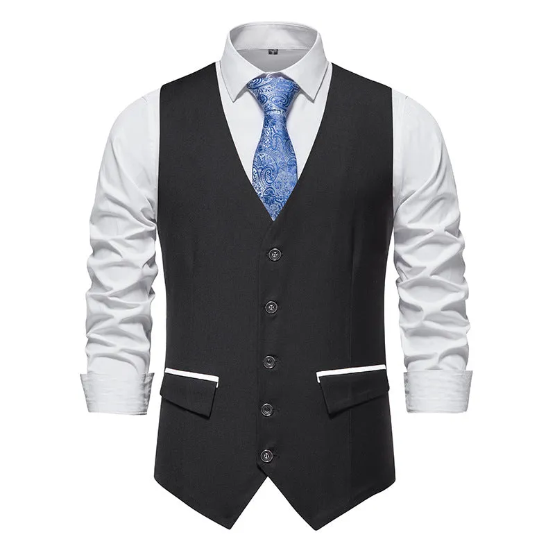 Men's Business Suit Vest Slim Fit Skinny Wedding Waistcoat