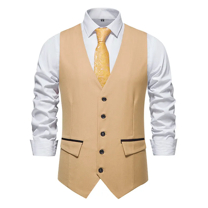 Men's Business Suit Vest Slim Fit Skinny Wedding Waistcoat