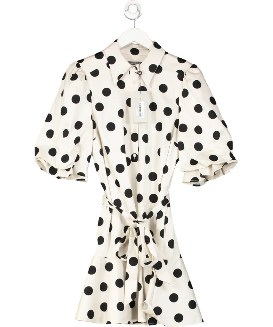 Mint Velvet Cream Spot Print Mini Shirt Dress UK M