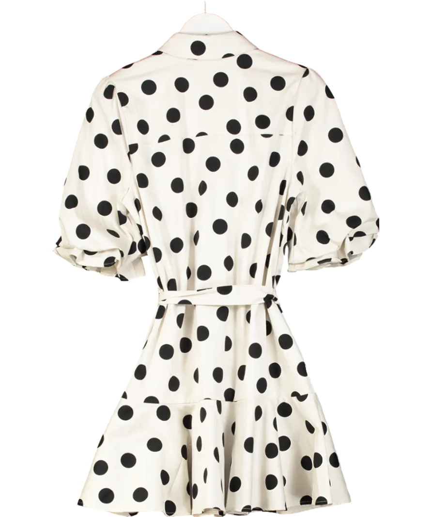 Mint Velvet Cream Spot Print Mini Shirt Dress UK M