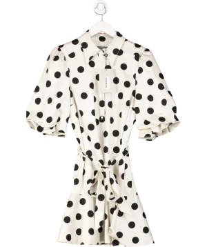 Mint Velvet Cream Spot Print Mini Shirt Dress UK M
