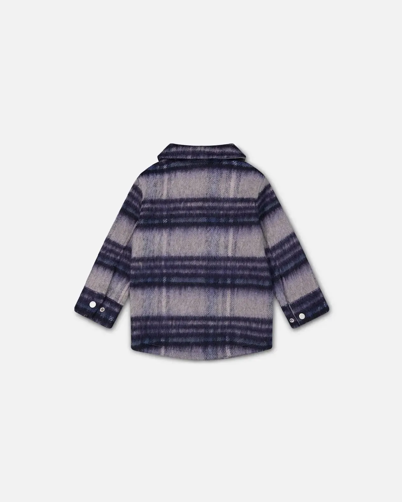 Overshirt Wool-Effect With Pockets Plaid Blue And Gray