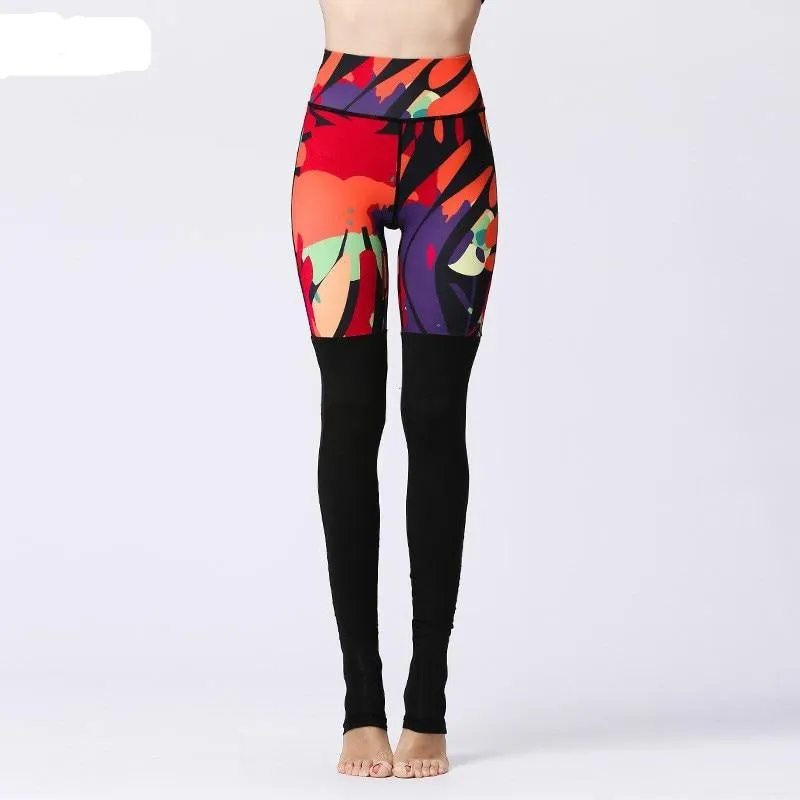Patchwork Stretch Slim Legging Pant DE144