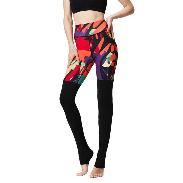 Patchwork Stretch Slim Legging Pant DE144