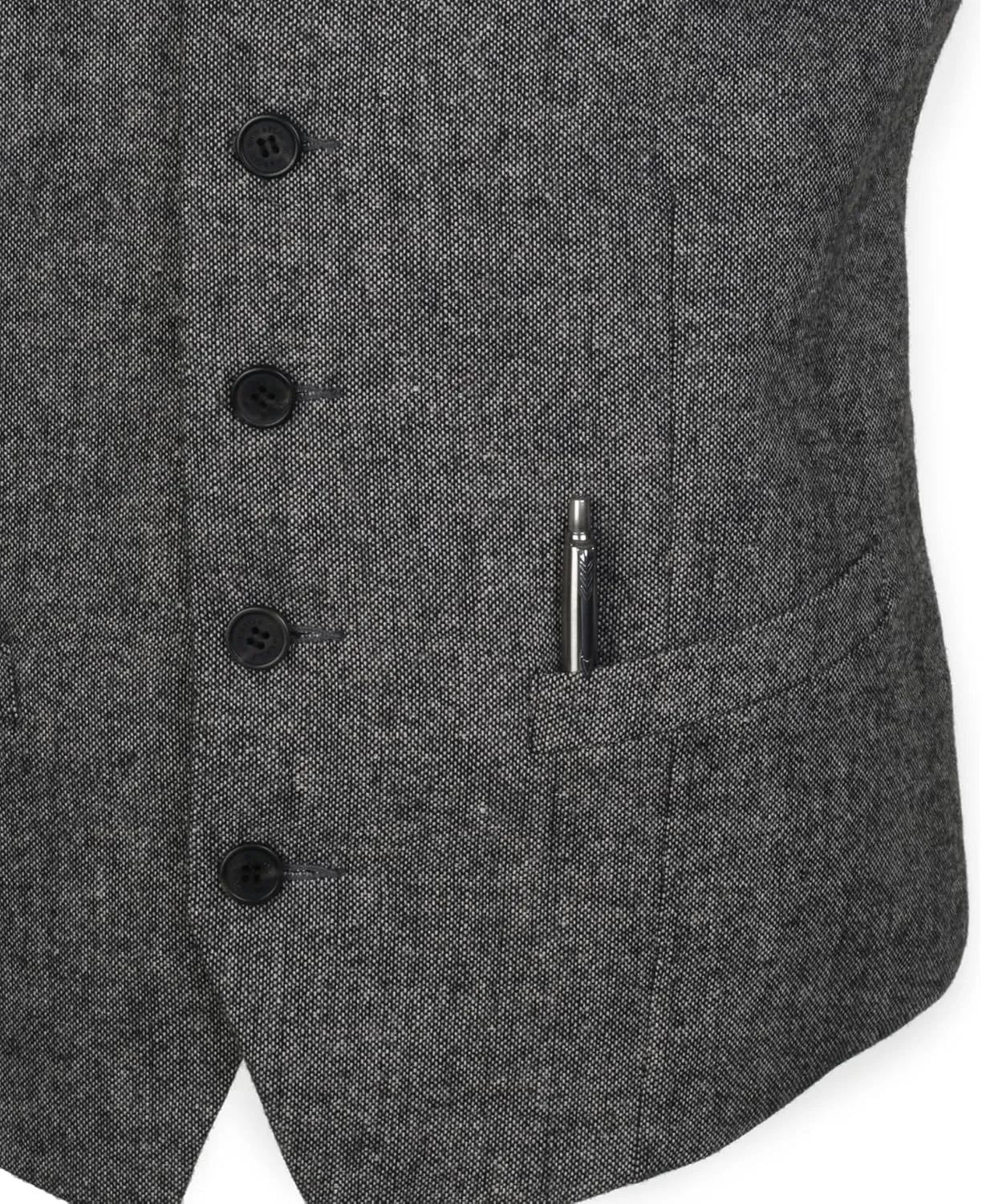 Ruth&Boaz 2Pockets 5Buttons Wool Herringbone Tweed Business Suit Vest