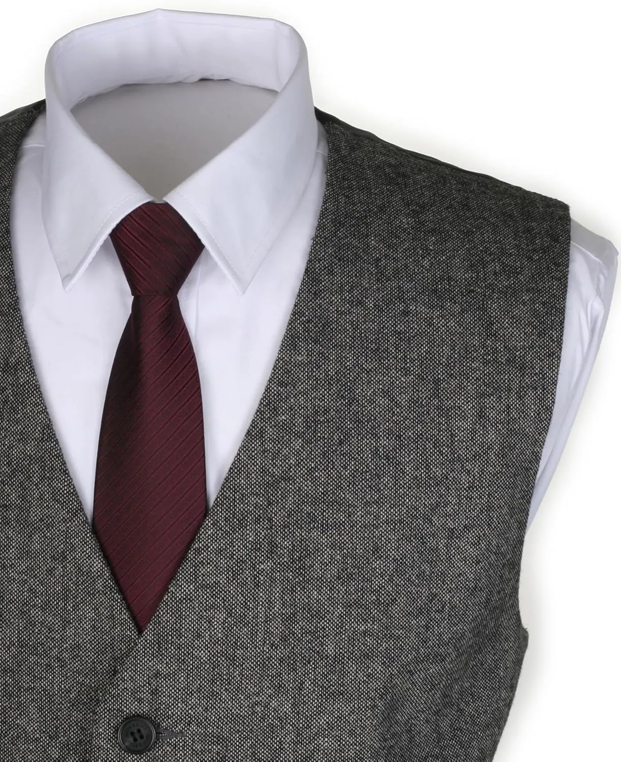 Ruth&Boaz 2Pockets 5Buttons Wool Herringbone Tweed Business Suit Vest