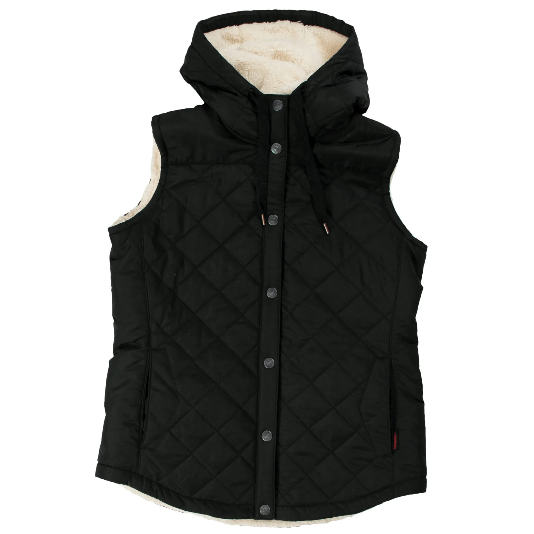 Tough Duck Women's Winter Work Vest WV02, Poly Quilted, Sherpa Lined, Hooded, Water Repellent Finish, Durable, Tailored Fit for Agriculture & Outdoor Work | Sizes S-2XL