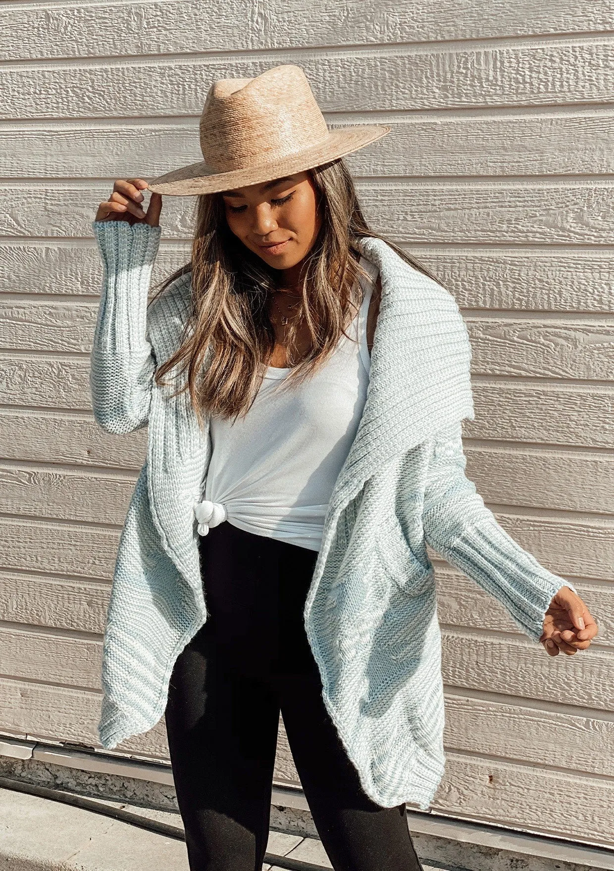Wool Blend Cozy Open Front Knit Sweater